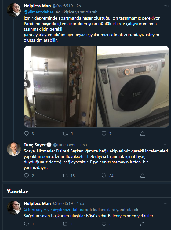 Eşyasını satmak isteyen depremzedeyi Başkan Soyer durdurdu: Yapmayın biz yanınızdayız!