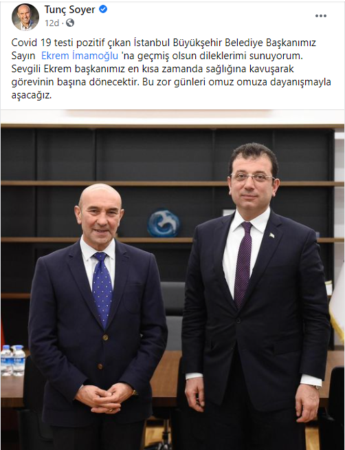 Üzücü haberi İzirlilerle Soyer paylaştı: "İmamoğlu koronavirüse yakalandı"