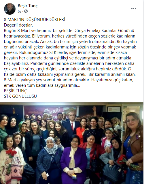 STK Gönüllüsü Beşir Tunç'tan 8 Mart Çıkışı!