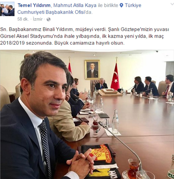 Başbakan'dan Göztepe'ye Müjde, Kocaoğlu'na Selam