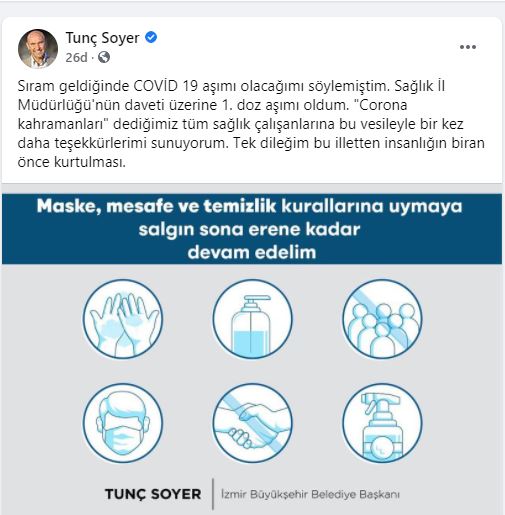 Başkan Soyer'de korona aşısını oldu!