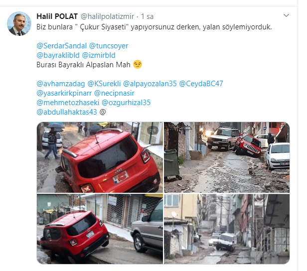 İzmir'de sağanak kabusu: Cip çukura düştü