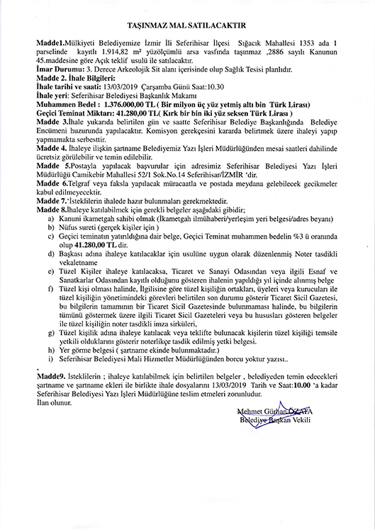 “Konak Meydanı'nı da satar”