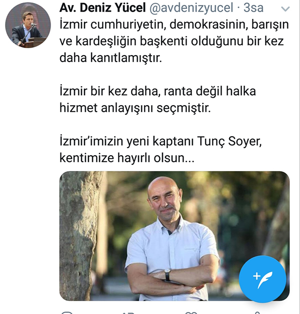 Yücel'den dikkat çeken paylaşım! İzmir'in yeni kaptanı