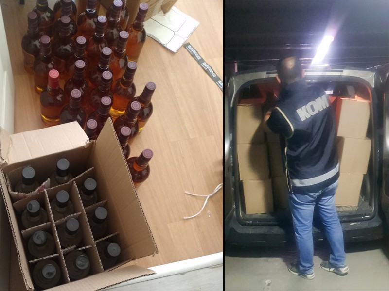 Lüks daireyi kaçak içki imalathanesi yapmışlar