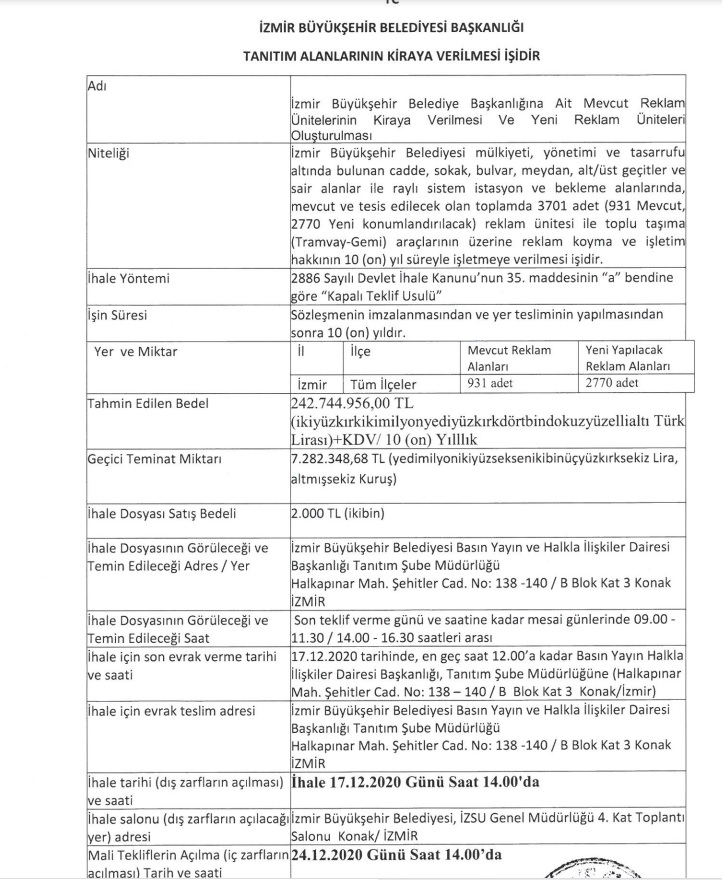 Büyükşehir ‘Dev’ ihaleyi yeniden başlattı