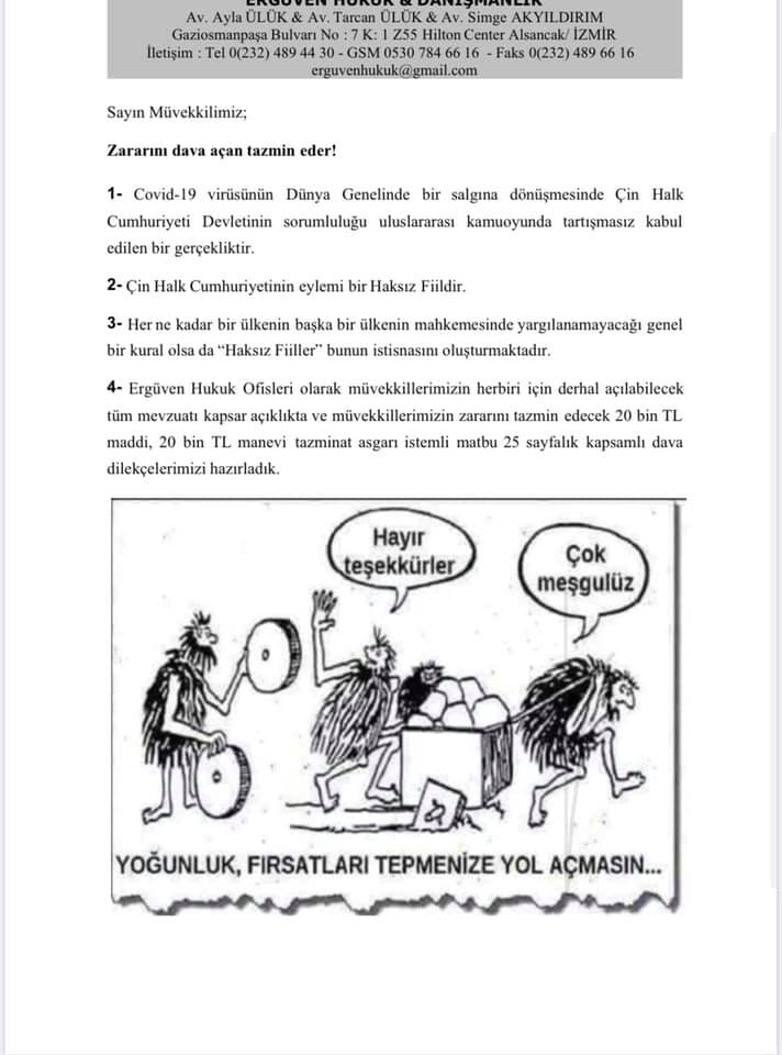 ÇİN DEVLETİ TÜRK MİLLETİNE TAZMİNAT ÖDEMELİ