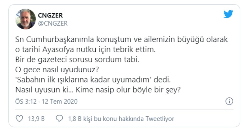 Cumhurbaşkanı Erdoğan'dan Ayasofya kararıyla ilgili yeni açıklama: Sabahın ilk ışıklarına kadar uyumadım