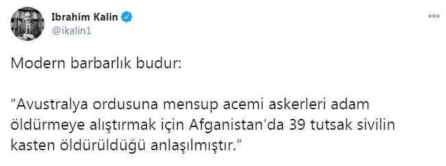 Kalın'dan sert tepki: Modern barbarlık