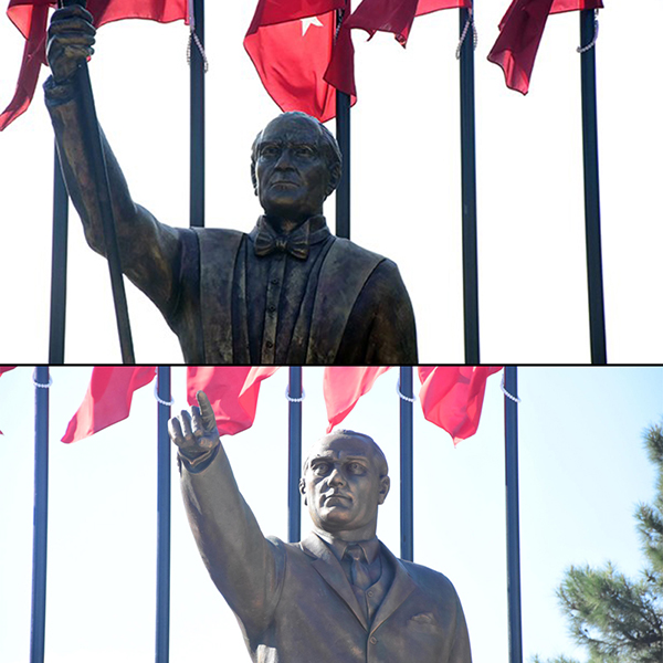 Tartışma yaratan Atatürk heykeli yeniden yapıldı