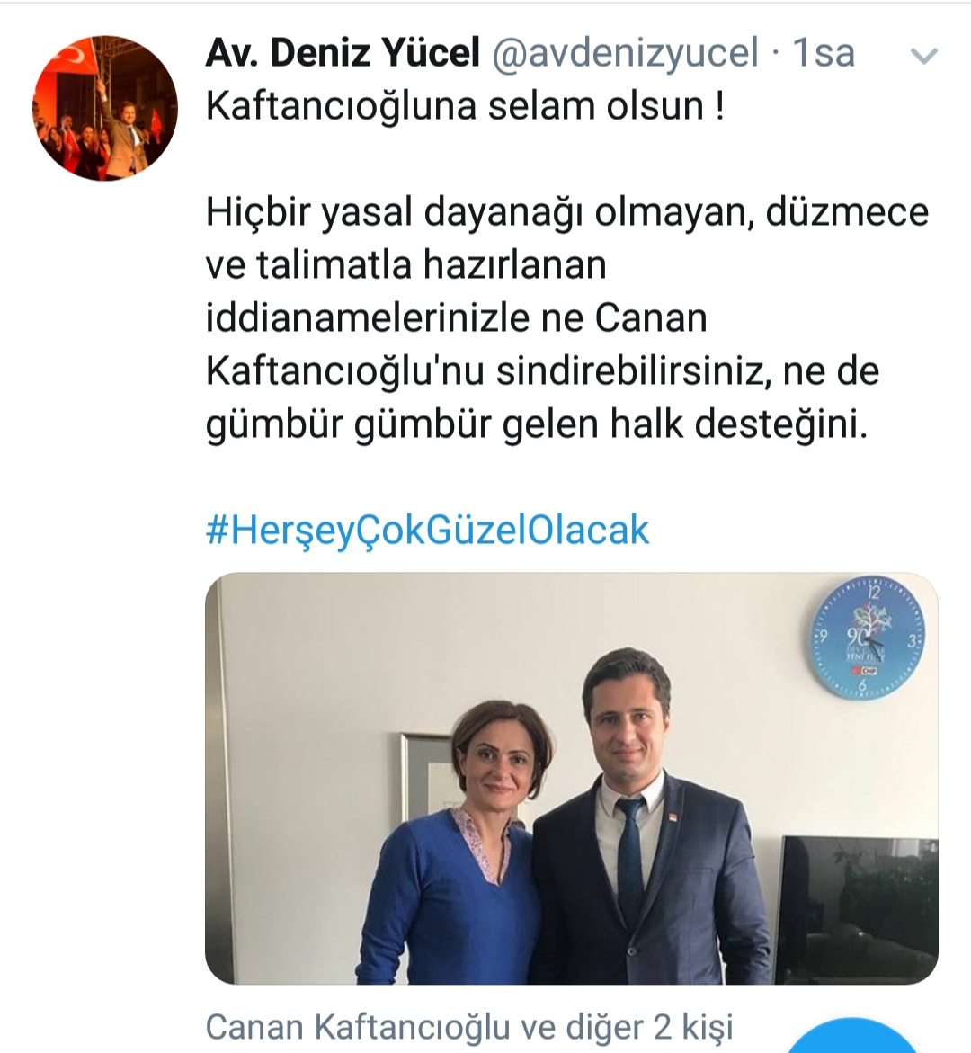 Yücel'den Kaftancıoğlu'na destek