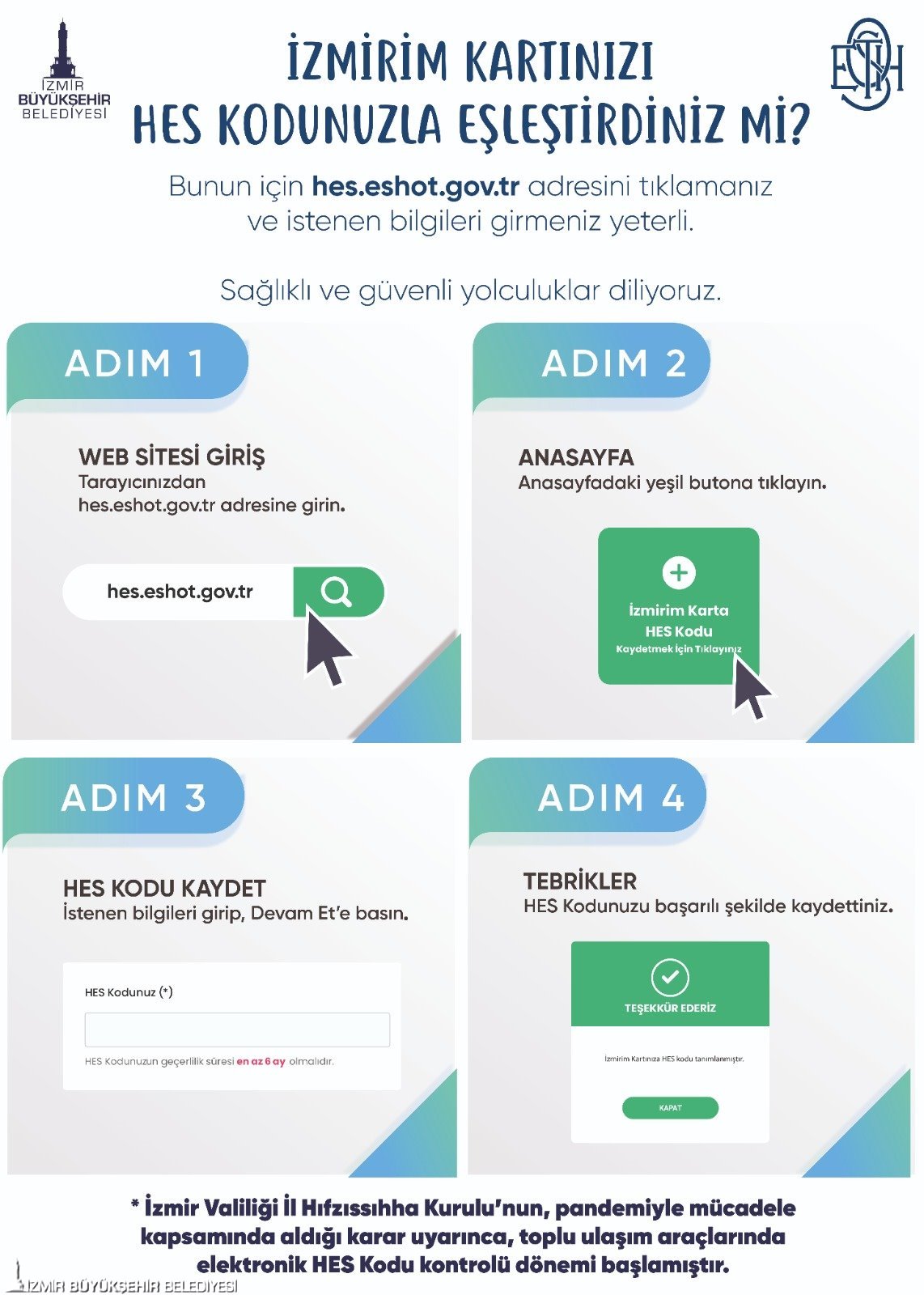 İzmirim Kartınıza HES Kodu tanımlamayı son güne bırakmayın!