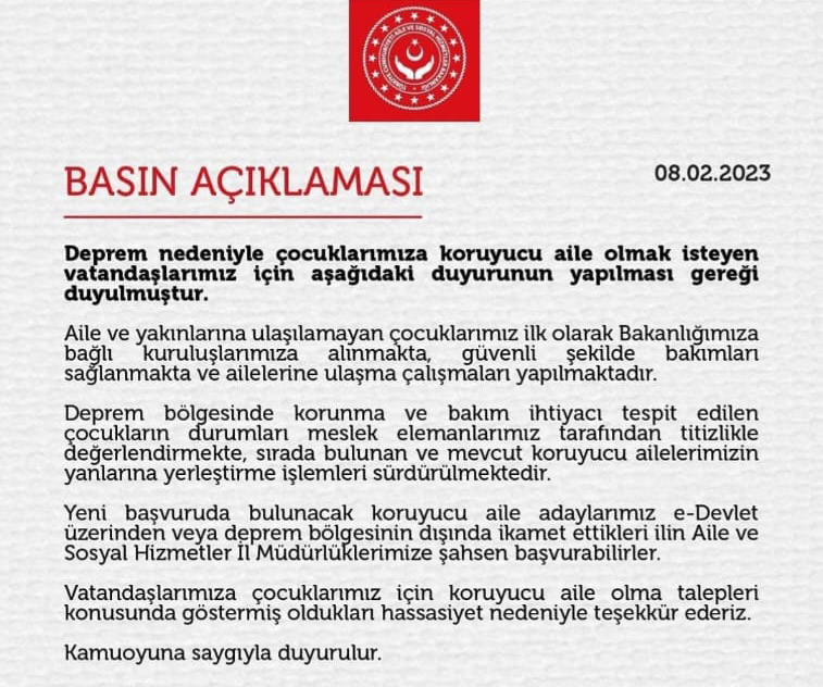 'Koruyucu aile' başvuruları e-Devlet'ten yapılabilecek