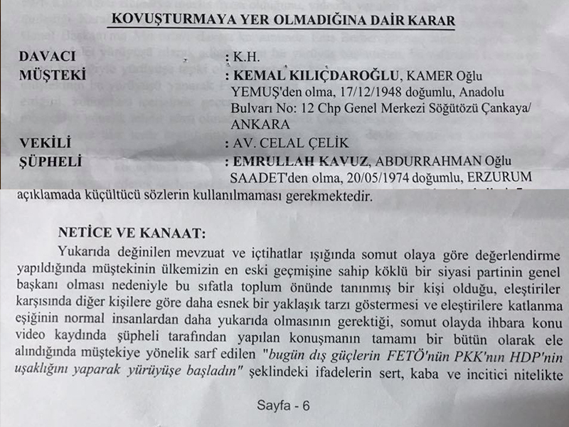 AK Parti meclis üyesi Kılıçdaroğlu'na tehtit davasından beraat etti