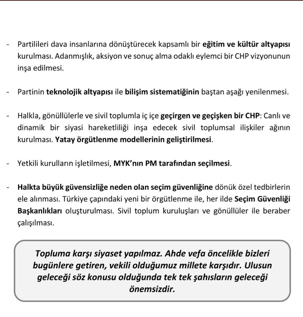 CHP'li vekilden değişim bildirisi.... Çareler kurultayı olmalıdır!