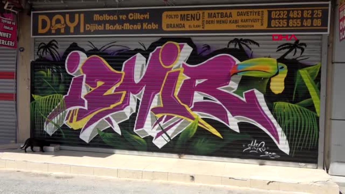 Kepenkler kapandı grafitiler ortaya çıktı