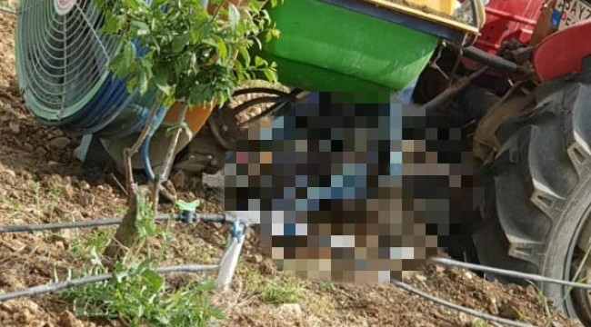 Korkunç son: Devrilen traktörün altında kaldı!