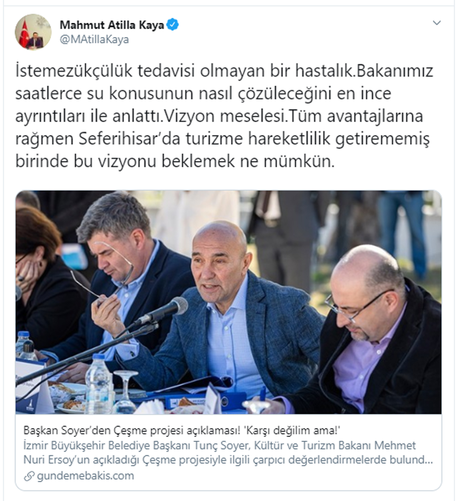 AK Partili Kaya'dan Soyer'e Çeşme projesi çıkışı: 'İstemezükçülük tedavisi olmayan bir hastalık'