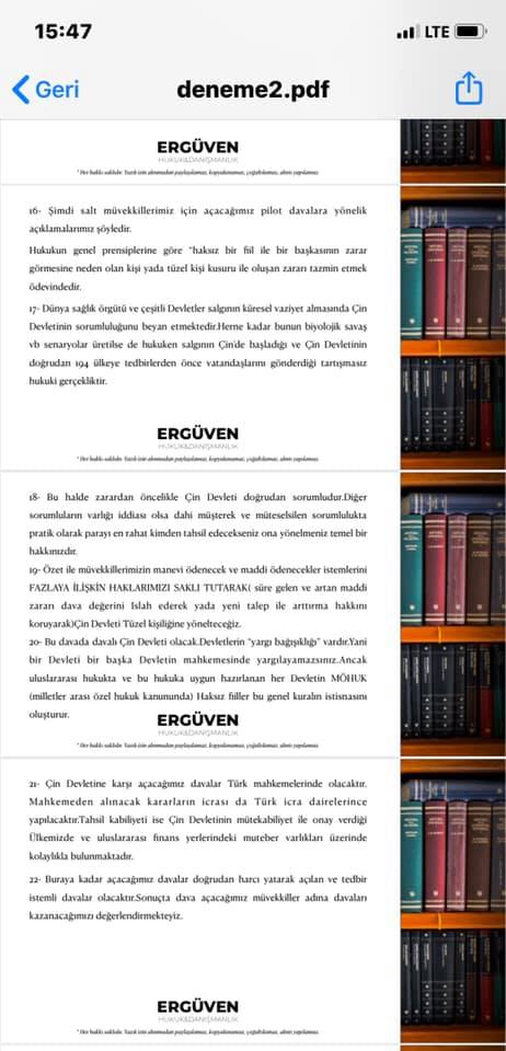 ÇİN DEVLETİ TÜRK MİLLETİNE TAZMİNAT ÖDEMELİ