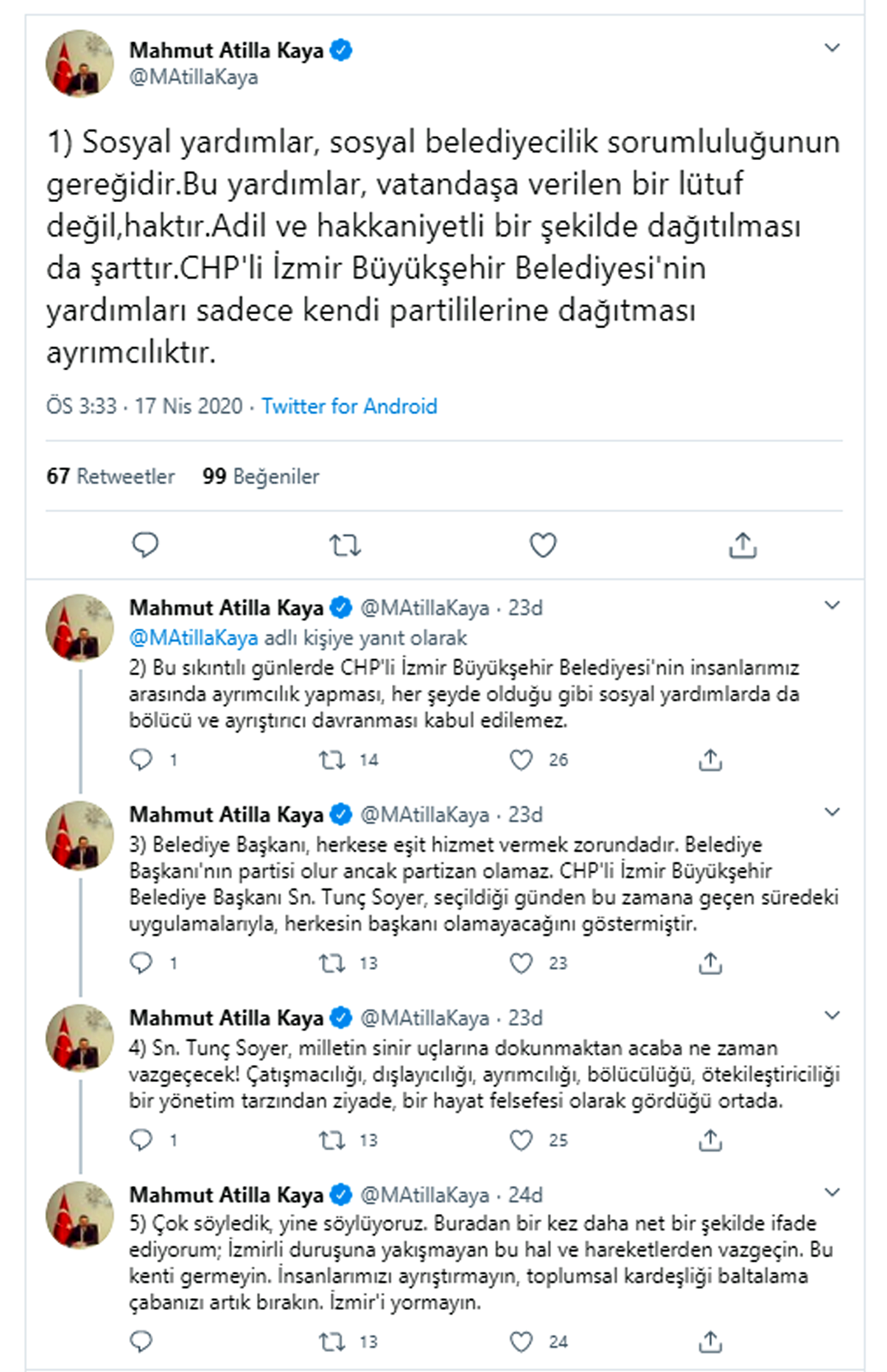 AK Partili Kaya, Başkan Soyer'i ayrımcılıkla suçladı!