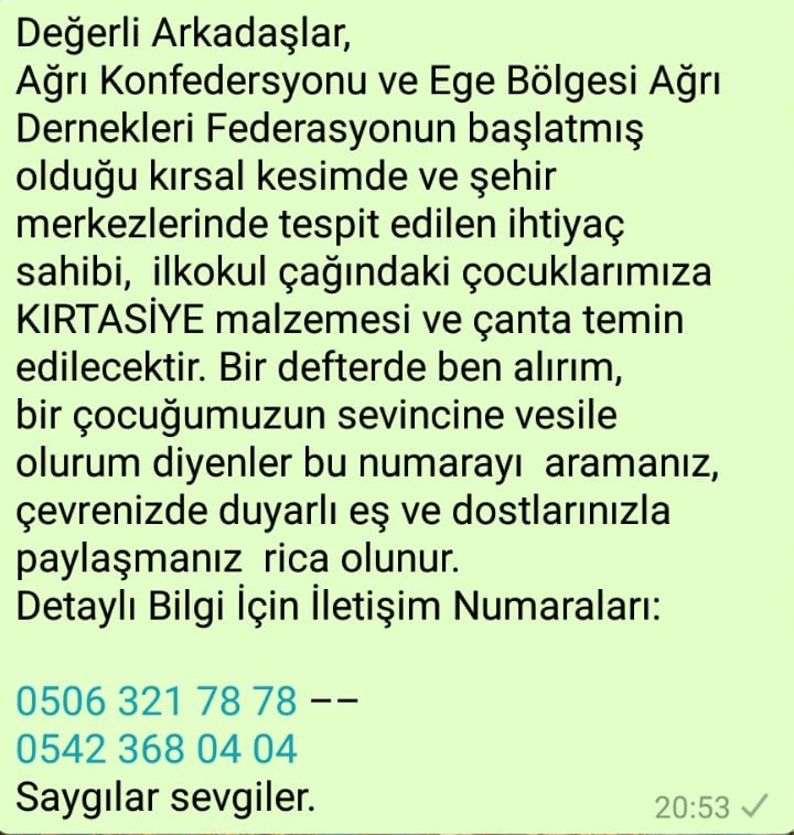 Akagündüz'den ilkokul çocuklarına yardım kampanyası