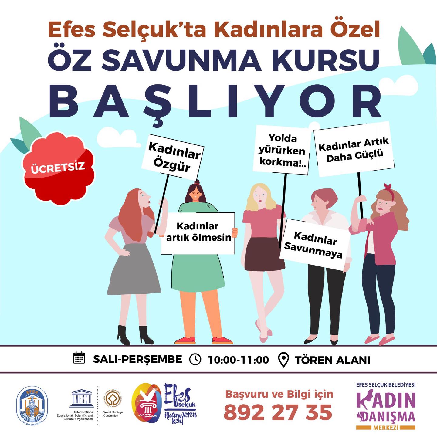 EFES SELÇUK’TA KADIN ÖZ SAVUNMA EĞİTİMLERİ BAŞLIYOR #ÖZSAVUNMAHAKTIR