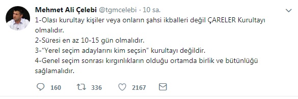 CHP'li vekilden değişim bildirisi.... Çareler kurultayı olmalıdır!