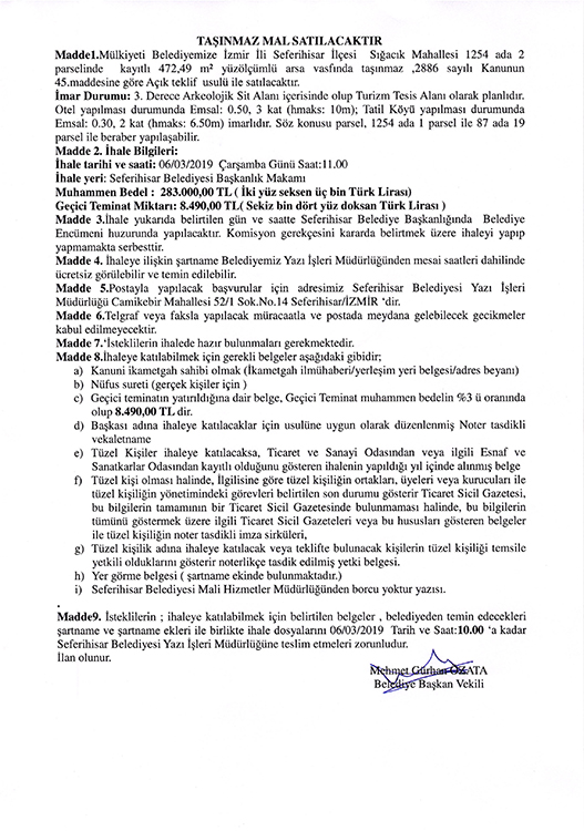 “Konak Meydanı'nı da satar”