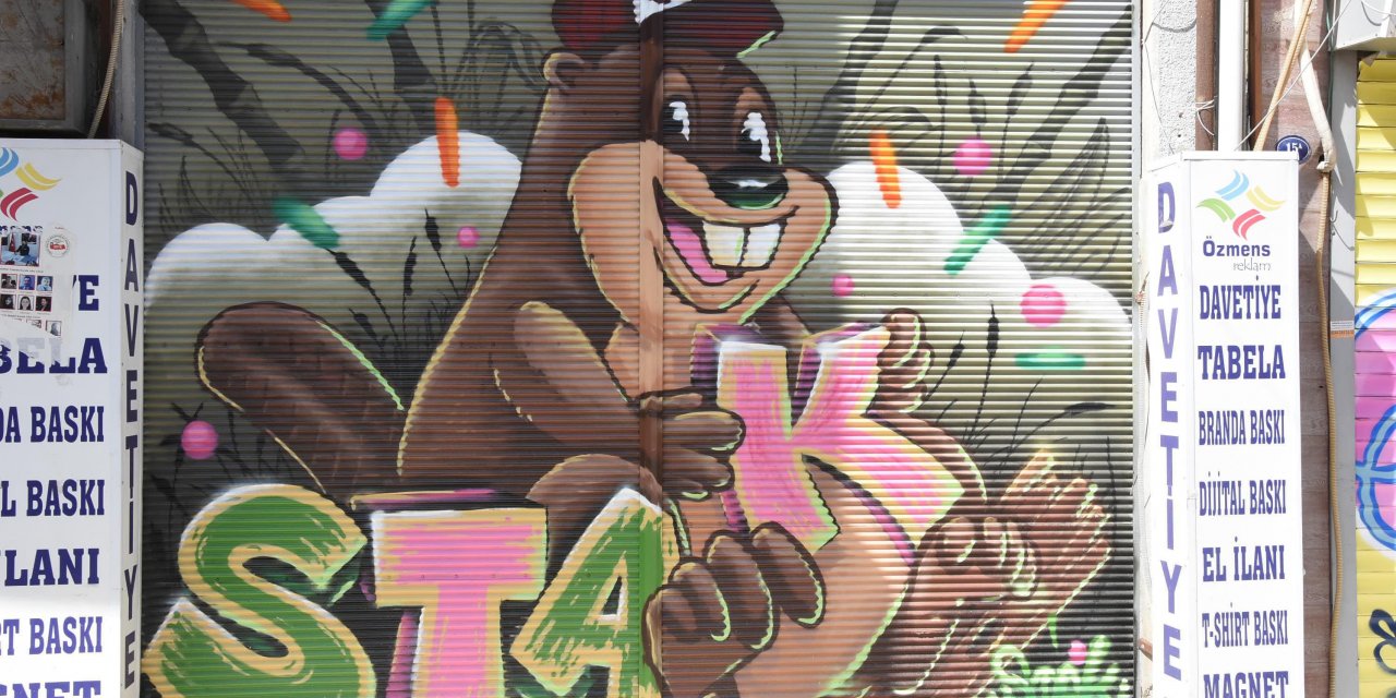 Kepenkler kapandı grafitiler ortaya çıktı