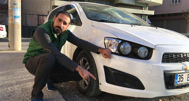 Servise sapasağlam verdiği aracını kazalı görünce şok geçirdi