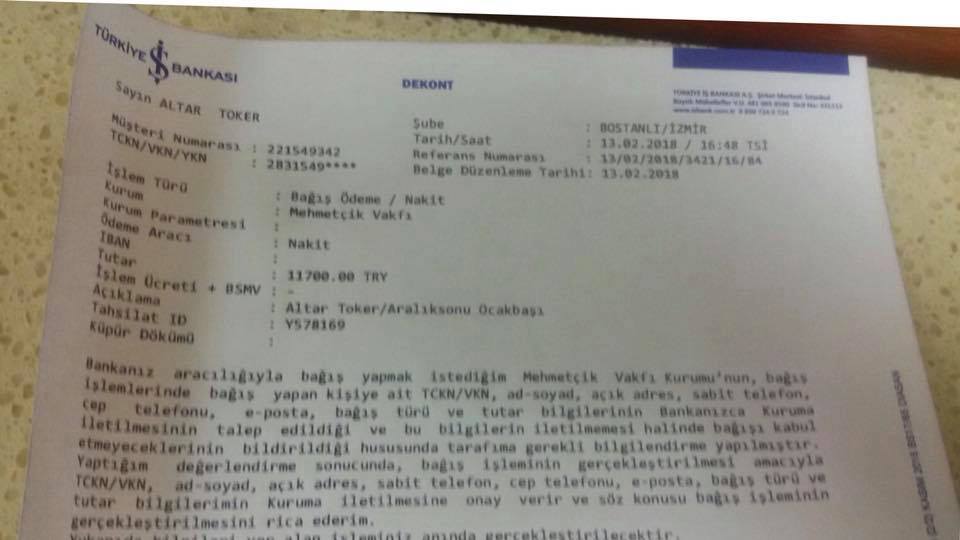 ALTAR TOKER'DEN ÖRNEK DAVRANIŞ