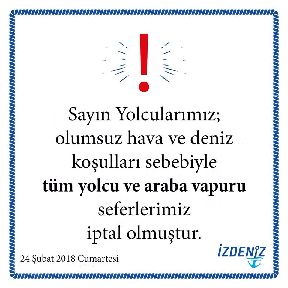 Dikkat vapur seferleri iptal