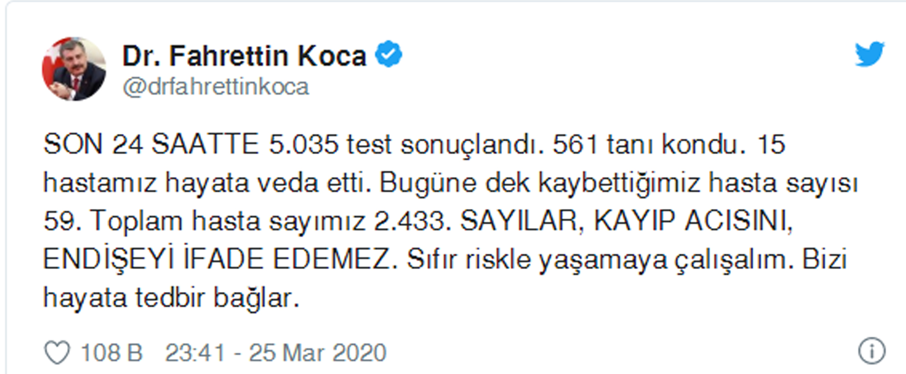 Bakan Fahrettin Koca son sayıyı açıkladı! Koronavirüsten can kaybımız arttı