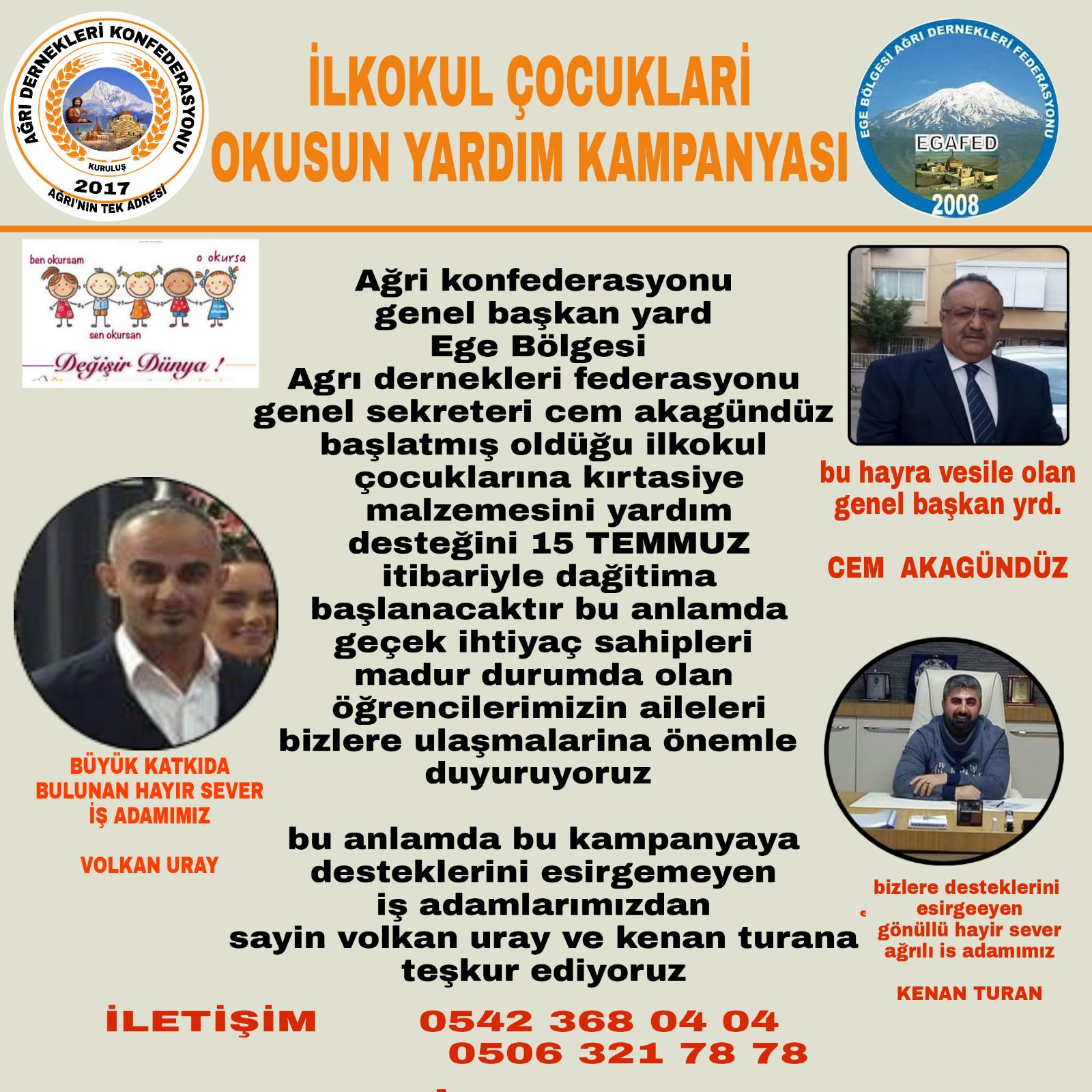 Akagündüz'den ilkokul çocuklarına yardım kampanyası