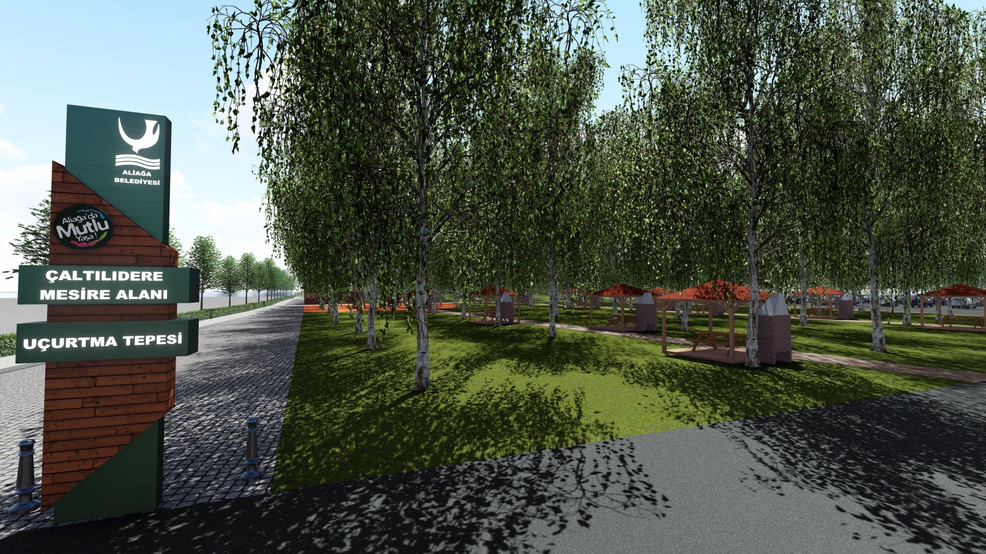 Aliağa Belediyesi’nin Hazırladığı Sosyal Yaşam ve Rekreasyon Alanı Projesinde Saha Çalışmaları Başladı.