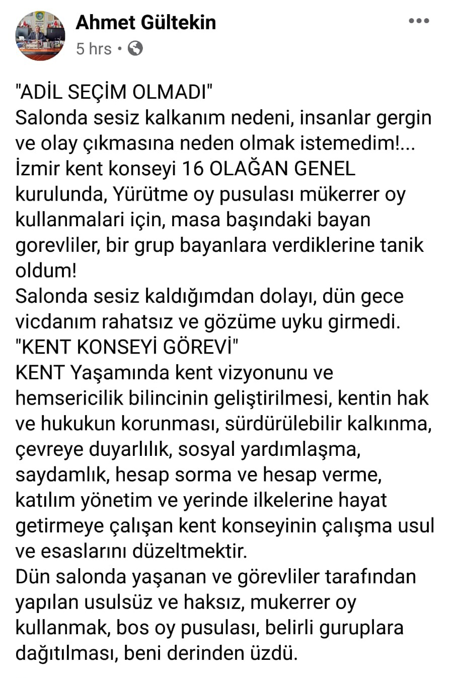 "ADİL SEÇİM OLMADI"