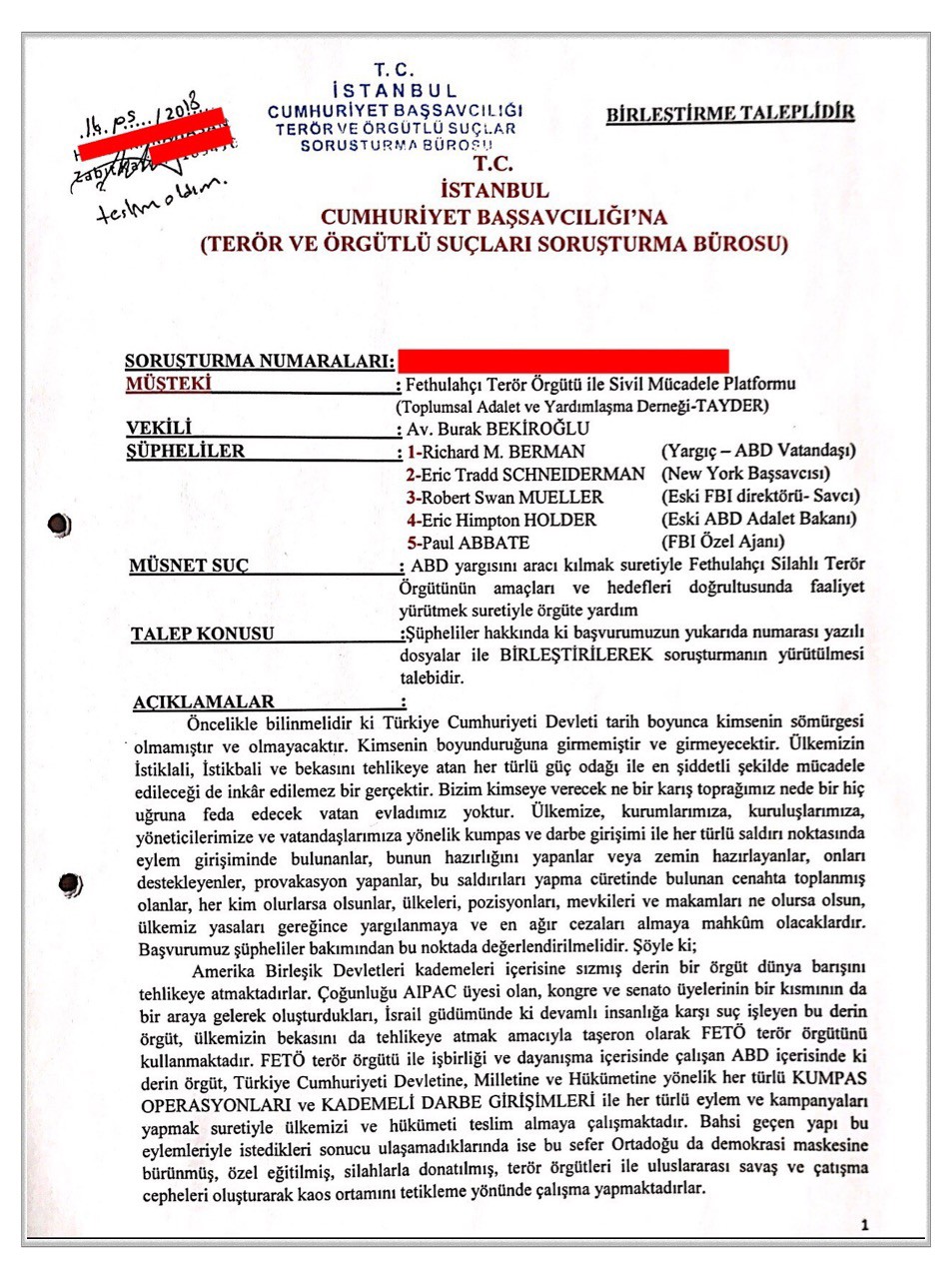 TAY-DER'den ABD'ye anında karşı hamle