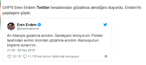 CHP'li Eren Erdem gözaltına alındı