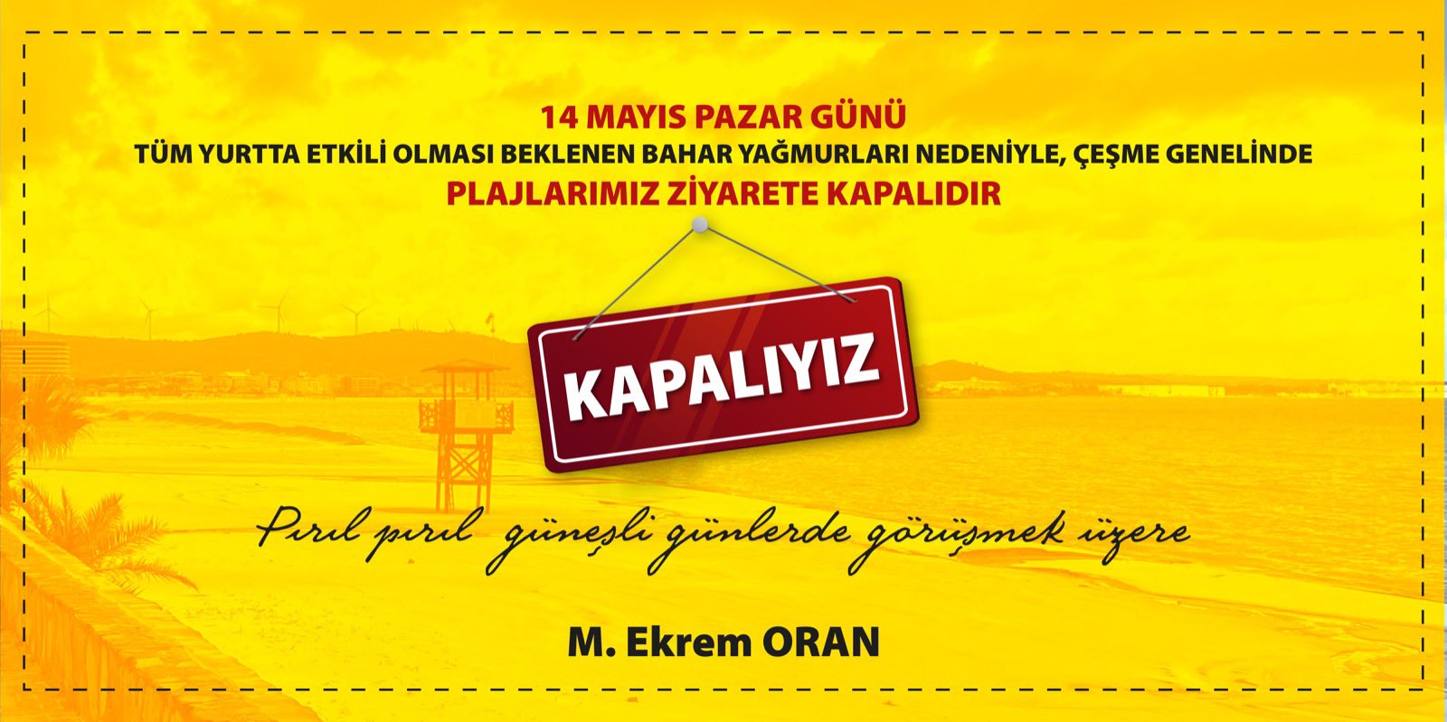 Çeşme'de seçim günü kararı: Tüm plajlar kapalı!