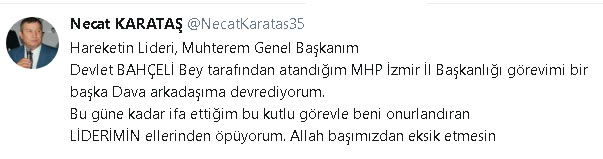 İl Başkanı İstifa Etti