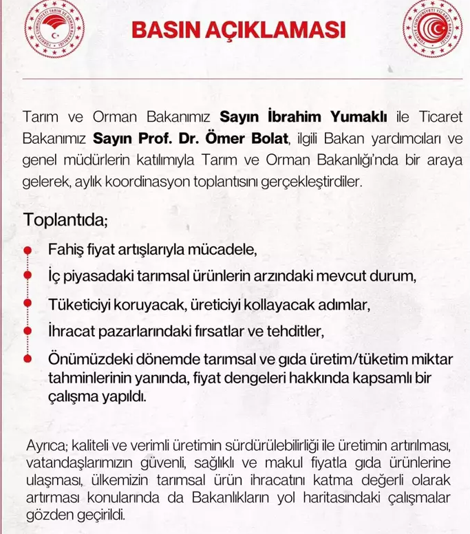 Bakanlık'tan fahiş fiyat açıklaması