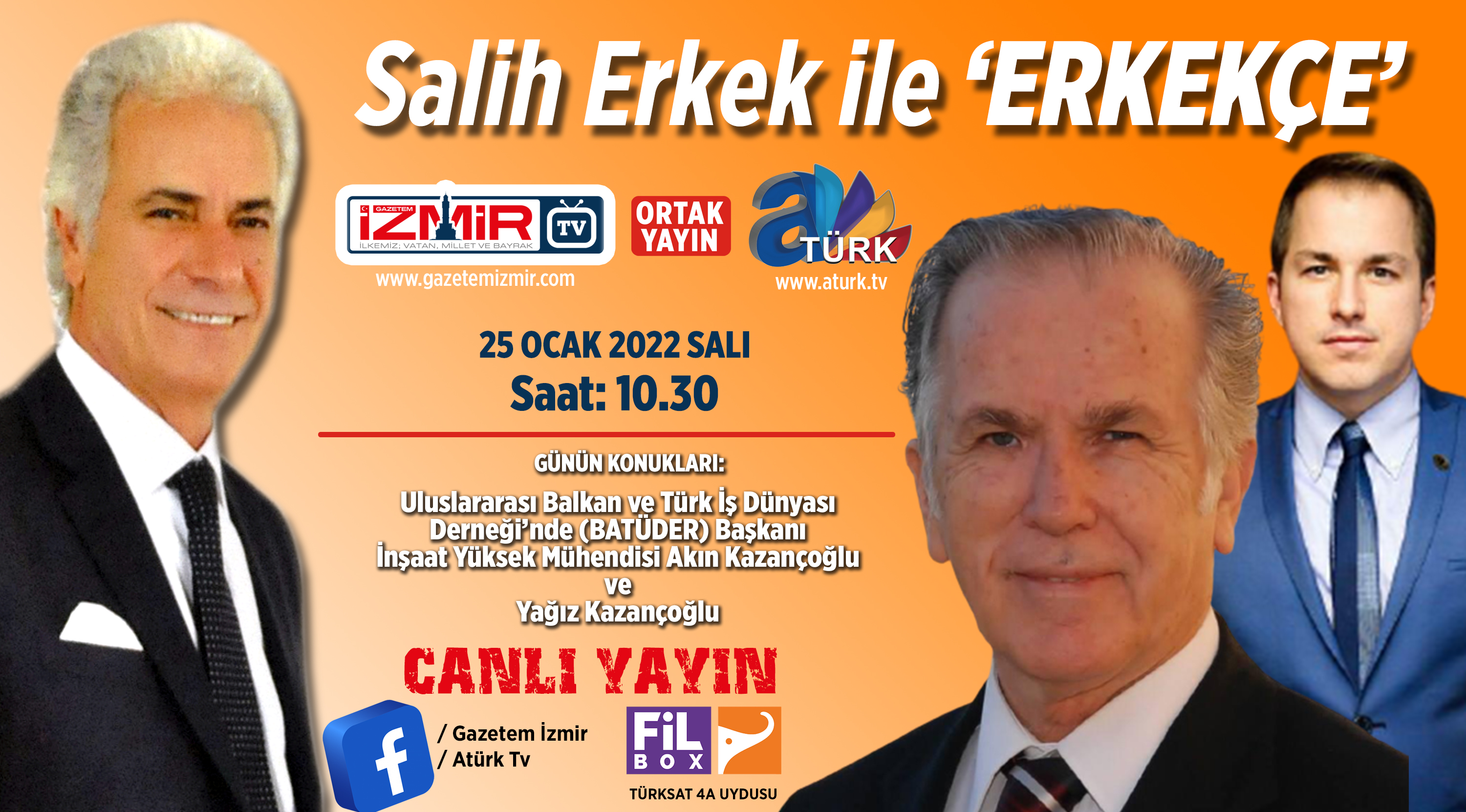 Salih Erkek ile 'Erkekçe' programı Kazançoğlu'nu konuk edecek...