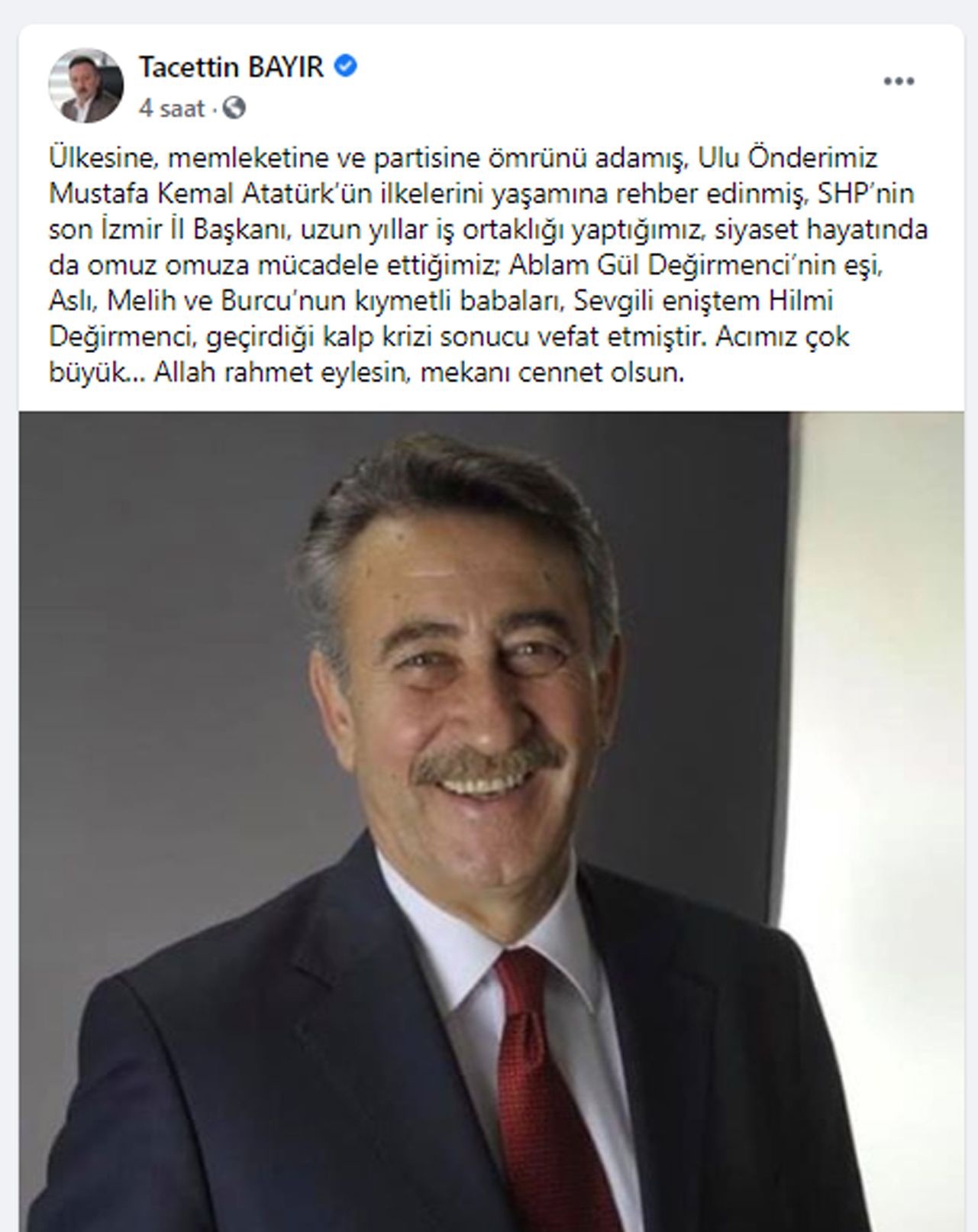 CHP İzmir İl Eski Başkanı hayatını kaybetti