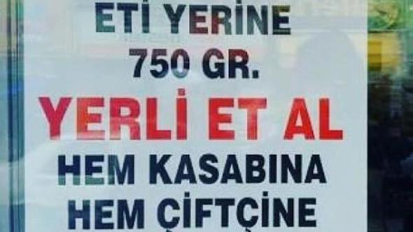 İzmir'de kasapların camında bu afişi görebilirsiniz
