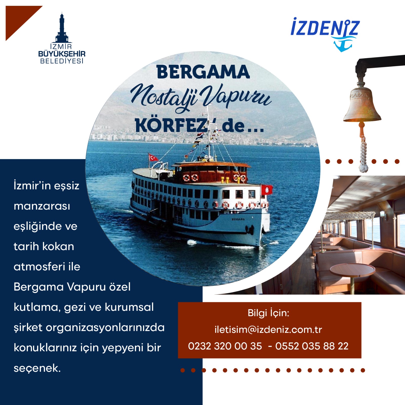 Nostaljik Bergama Vapuru Körfez turlarına hazır