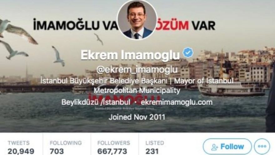 İmamoğlu Twitter'daki profilini de güncelledi