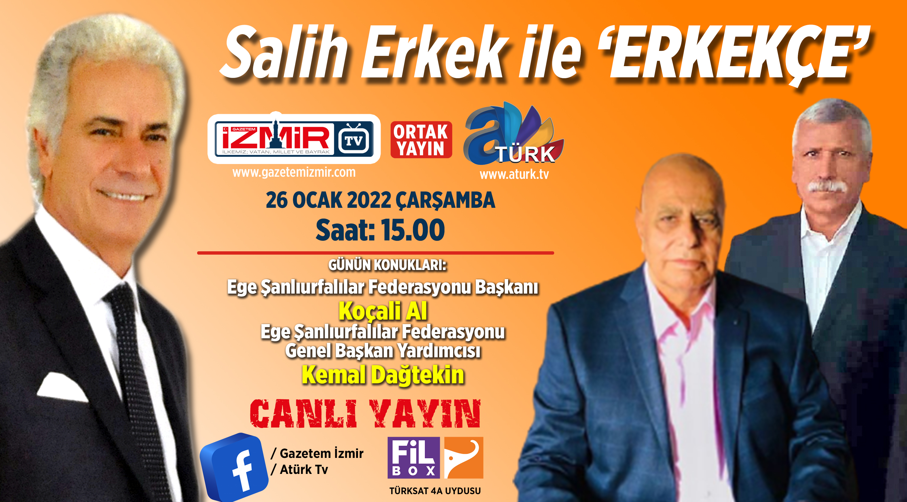Salih Erkek ile 'Erkekçe' programı Koçali Al ve Dağtekin'i konuk edecek...