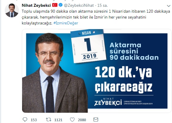 Zeybekci ulaşım vaadini sosyal medyadan açıkladı