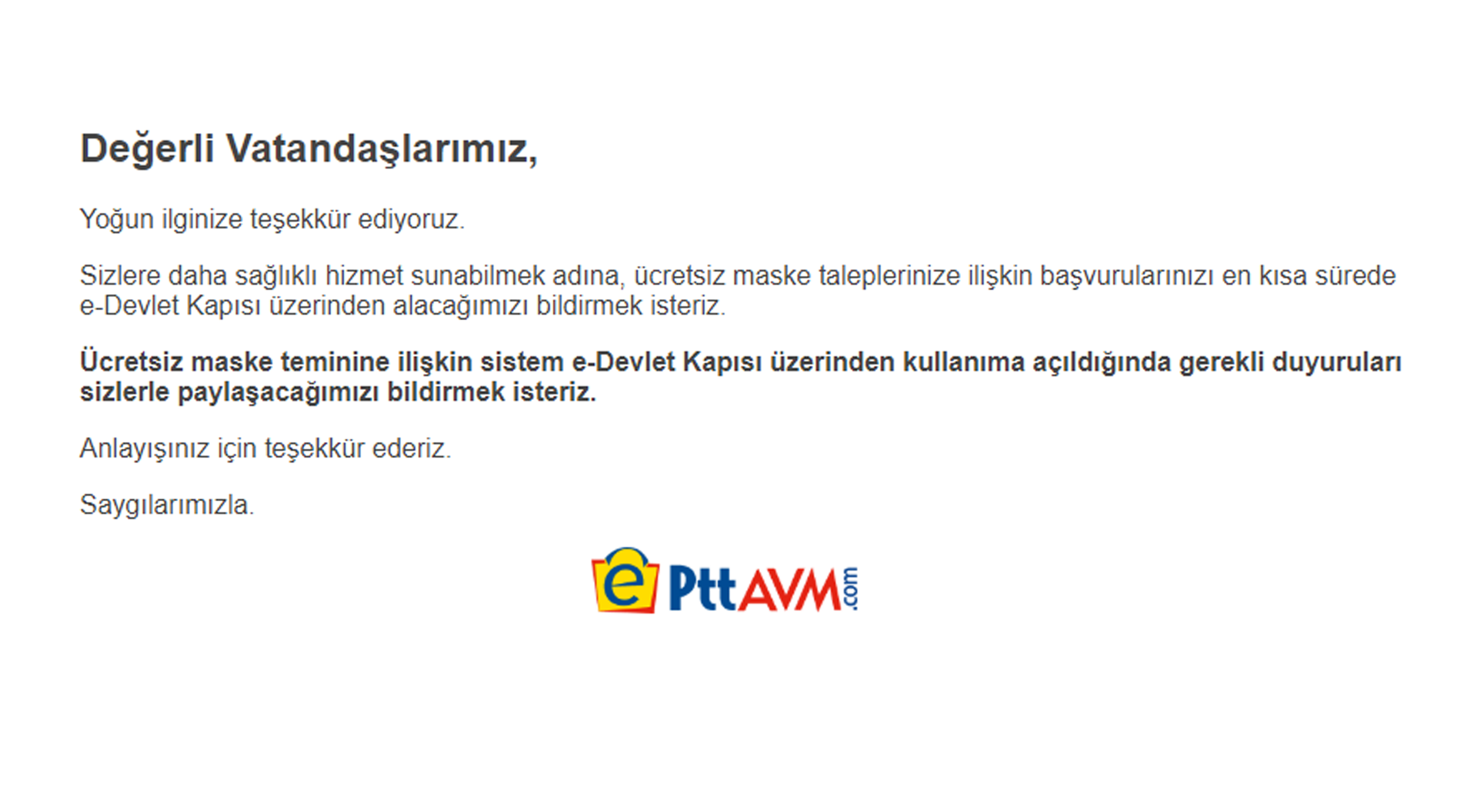 Ücretsiz Maske Başvurusu Geçici Olarak Durduruldu!