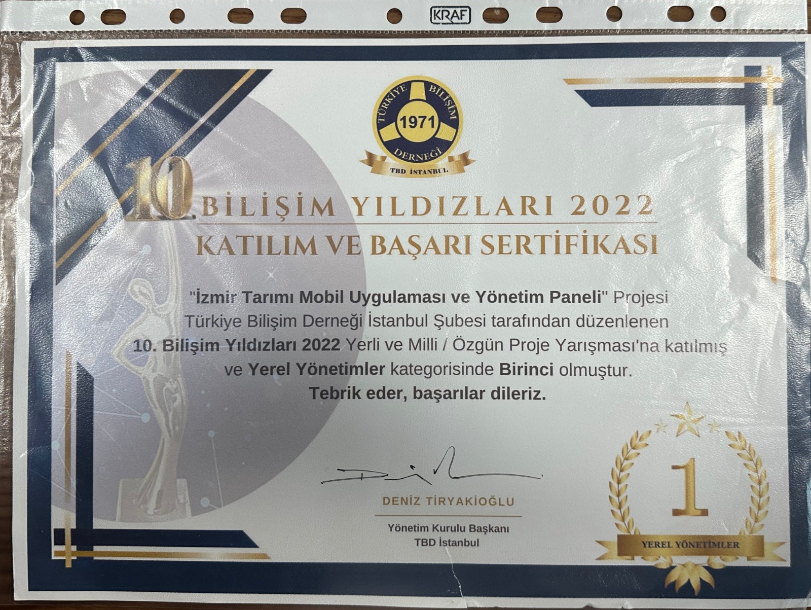 İzmir Tarımı mobil uygulaması 2022’nin en iyi projesi seçildi